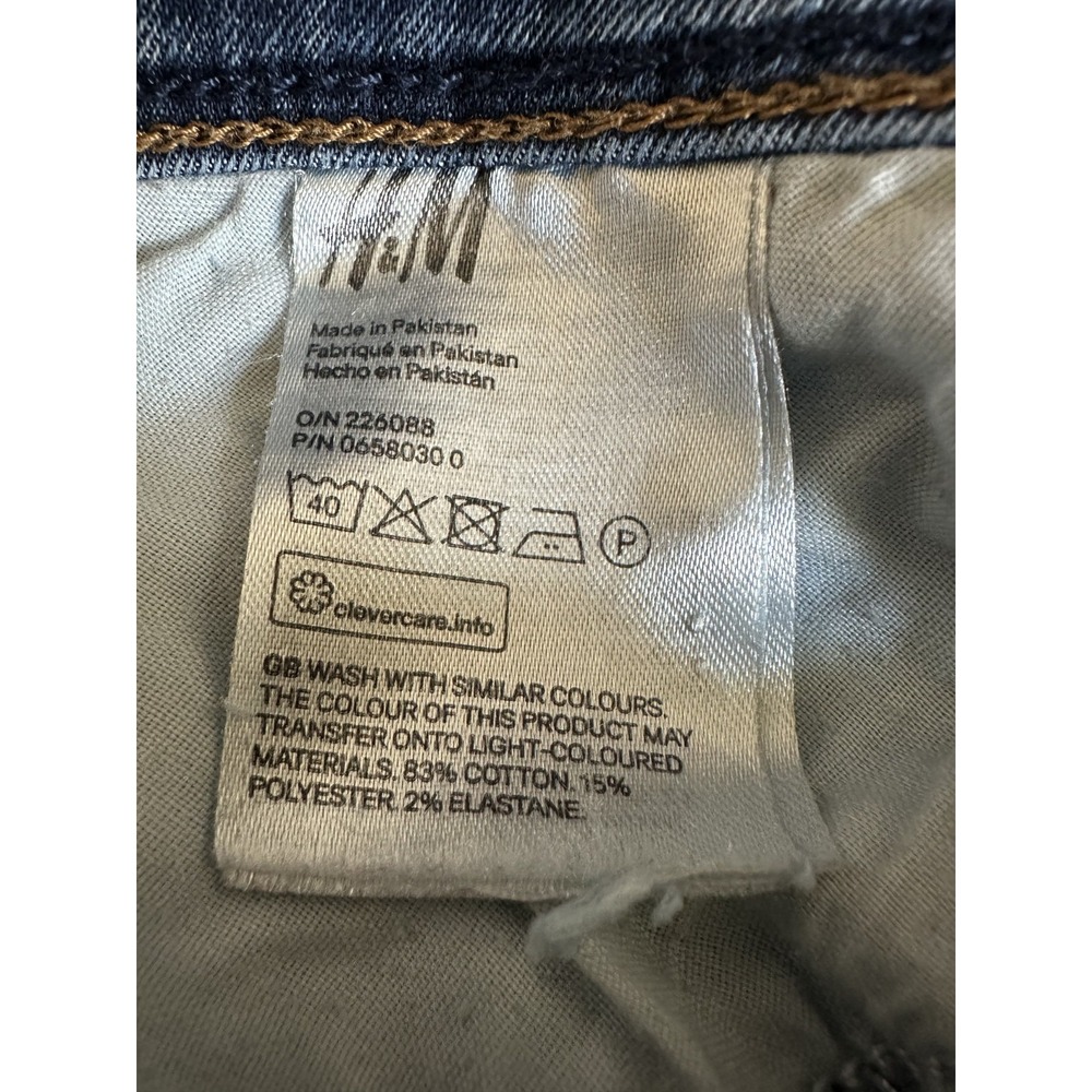 H&M Women's Low Waist Jeggings 29 x 32 Blue Denim Skinny Casual Streetwear - Picture 3 of 4